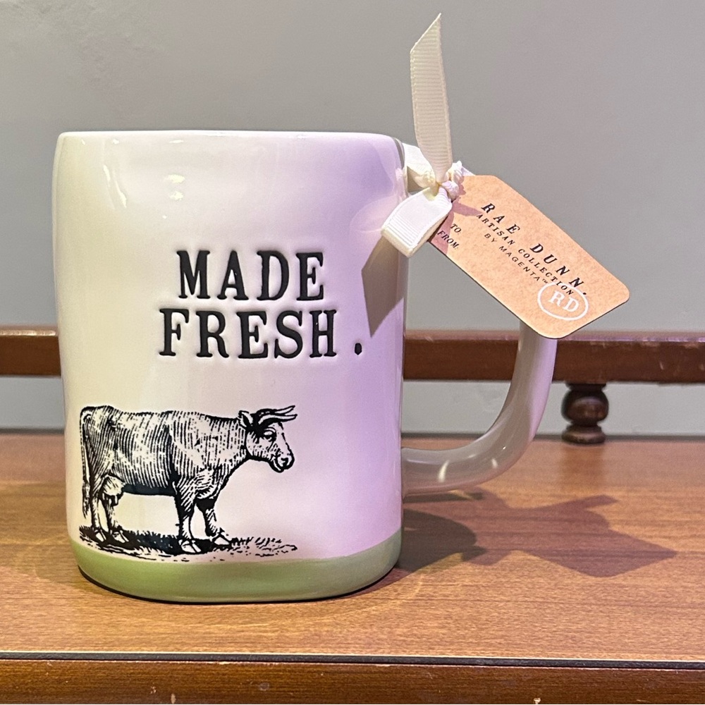 Rae Dunn Handcrafted Ceramic MADE FRESH Farm Mug NWTS